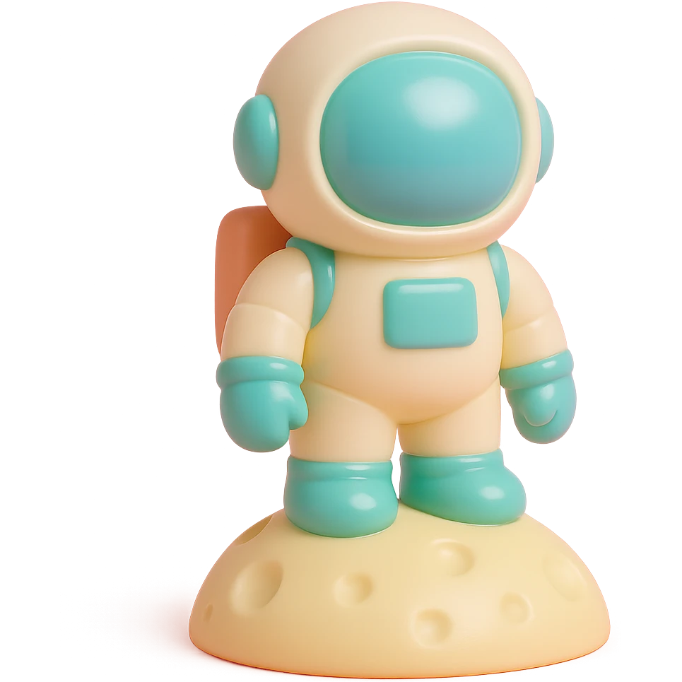 astronaut standing on the moon with visible lunar surface details emoji
