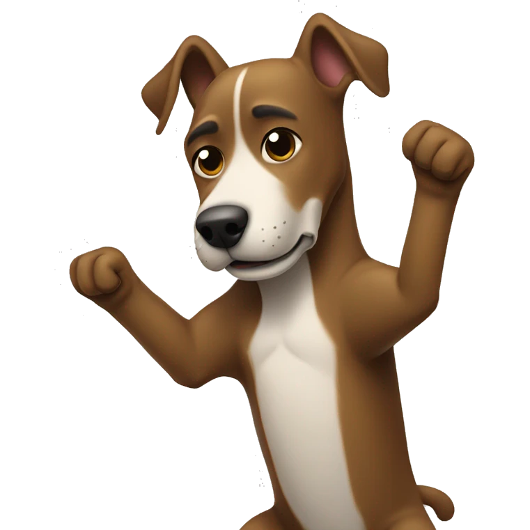 Un perro haciendo el dab  emoji