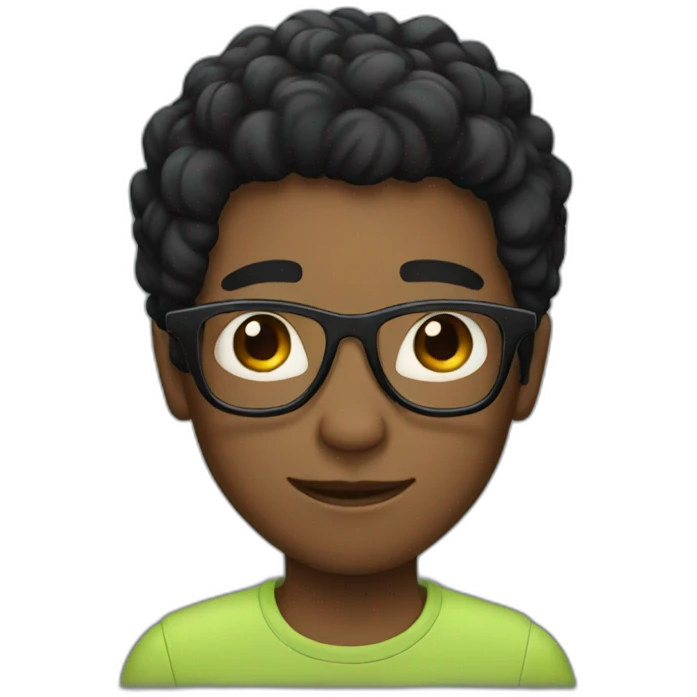 black hair boy with glasses emoji