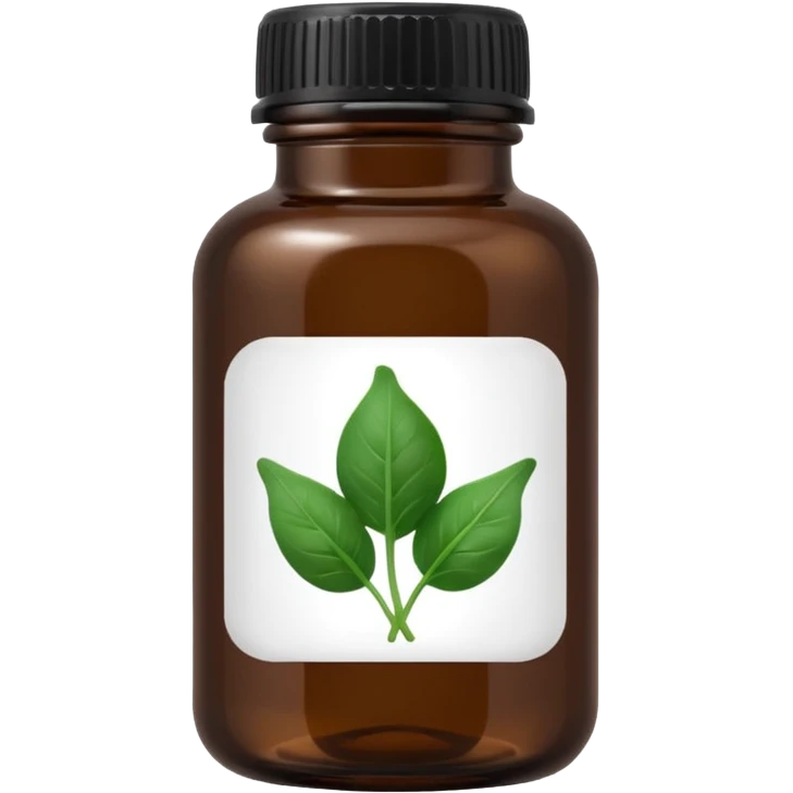 brown glass bottle of supplements with white label, black thin title K2 and small spinach emoji emoji