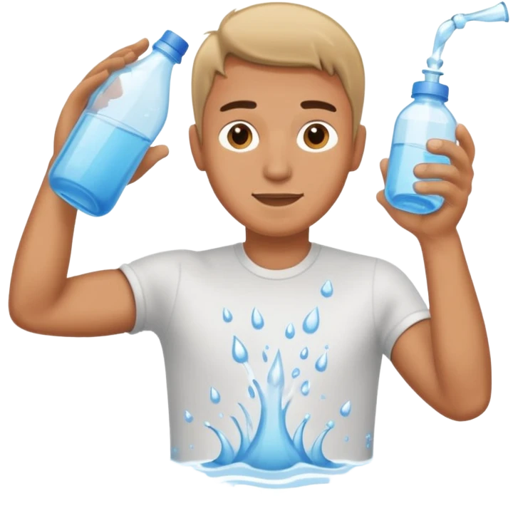 MAN pouring water from the bottle emoji