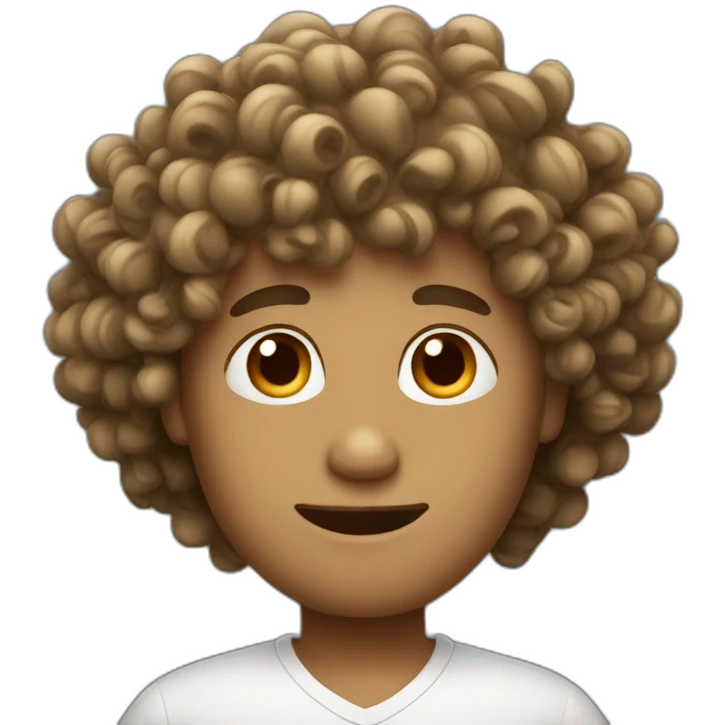 A curly hair guy emoji