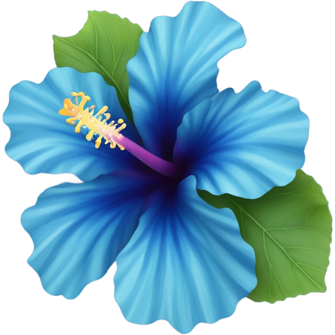 blue hibiscus flower with shades of blue  emoji