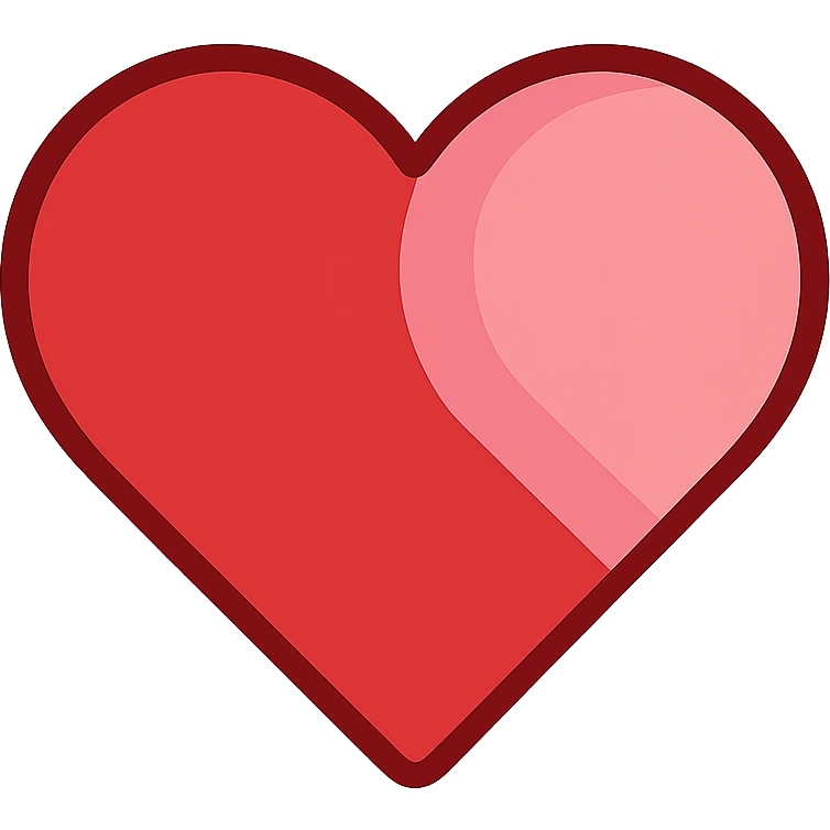 heart with a pink translucent overlay, clean digital illustration, no background emoji