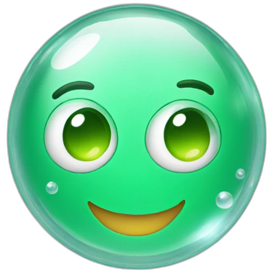 green soap bubble emoticon winks emoji