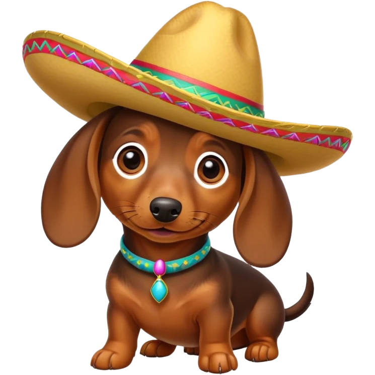 Dachshund wearing zambereo emoji