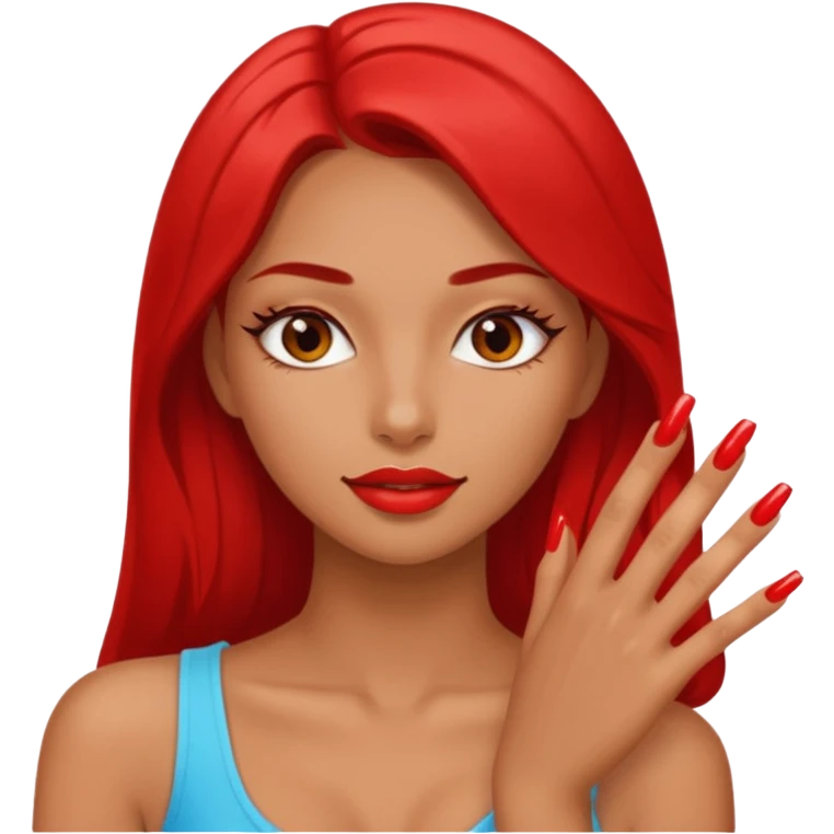 Hot girl with long nails emoji