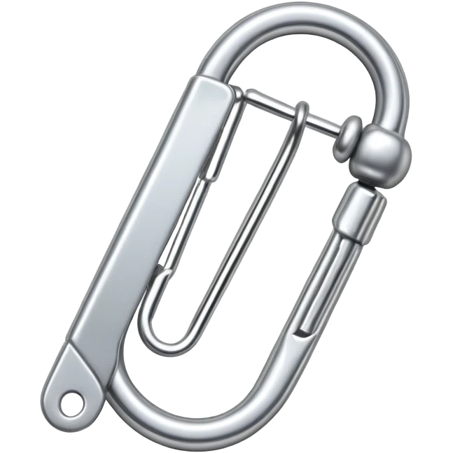 silver metal safety pin with spring emoji