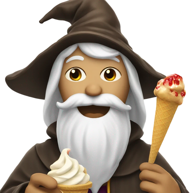 Wizard eating ice cream  emoji