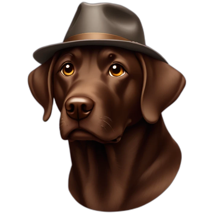 a-chocolate-lab-with-a-hat emoji