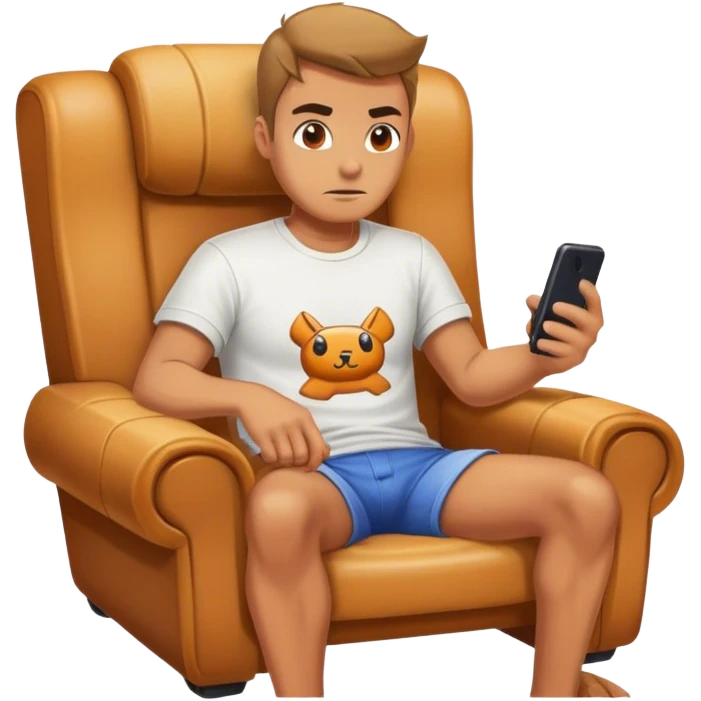 Greasy Maintenance man sitting in a chair playing video games emoji