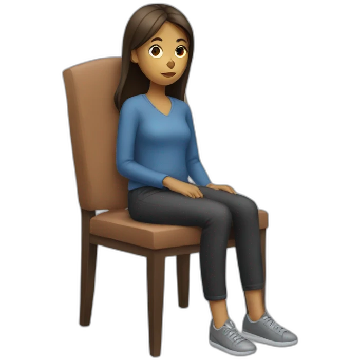 girl sitting on a chair sideways  emoji