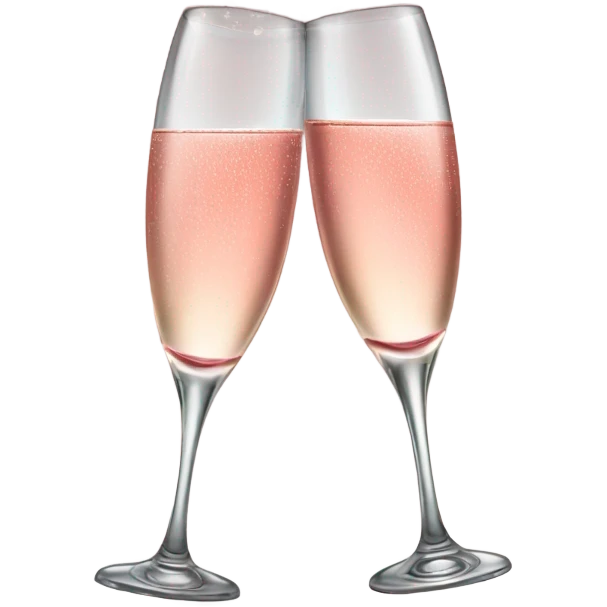 two clinking champagne glasses with sparkling rose emoji
