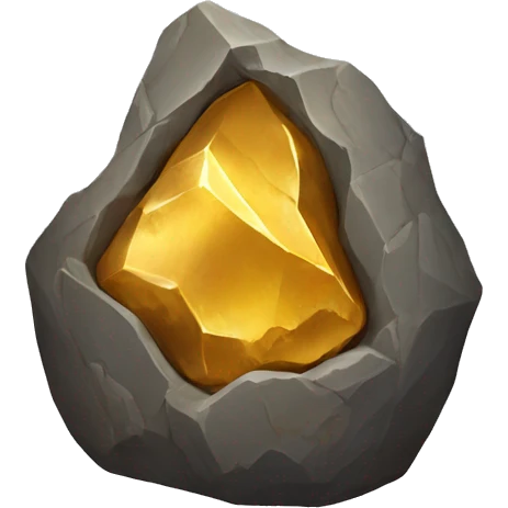 Rock with golden ore embedded within emoji