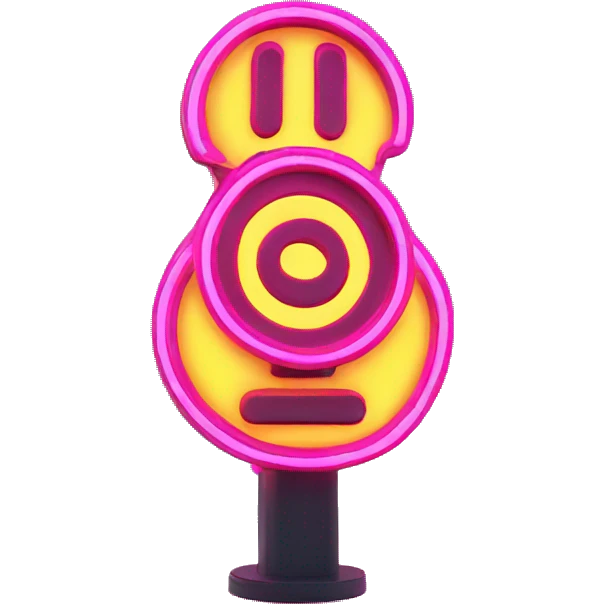 glowing neon stop sign emoji