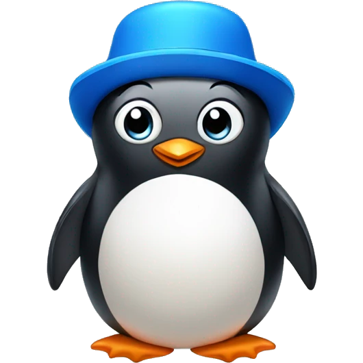 Penguin with a blue hat  emoji