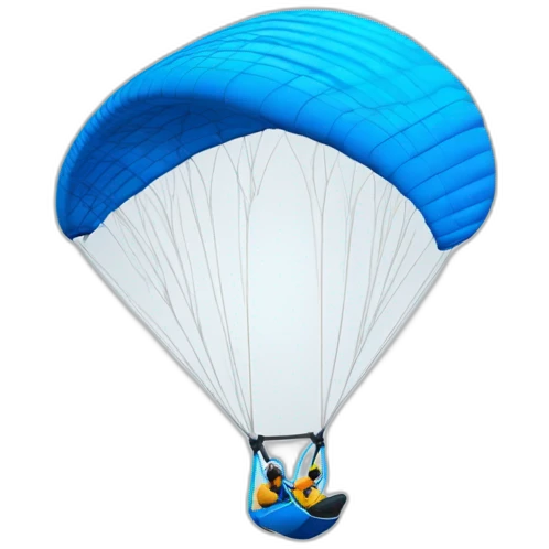 parapente freestyle a l'envers voile blanche et bleu emoji