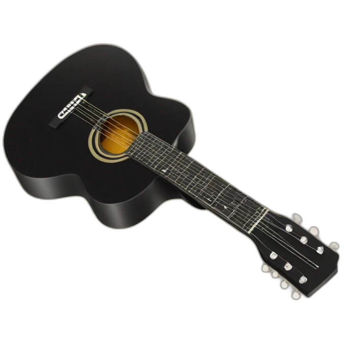un chat noir qui fait de la guitare emoji