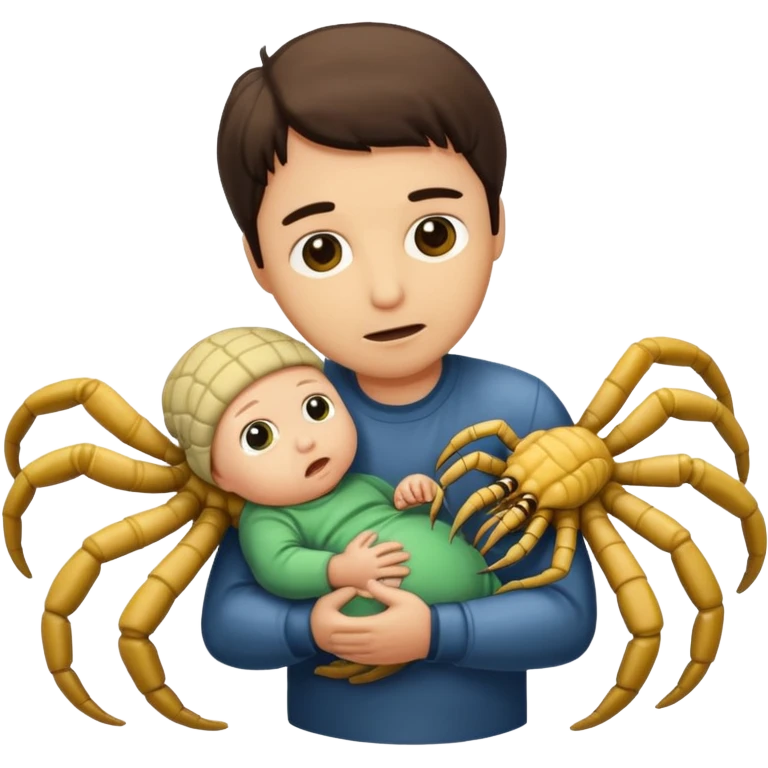 man with Baby Facehugger emoji