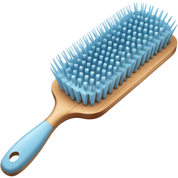 Light blue hairbrush, vintage, simple emoji
