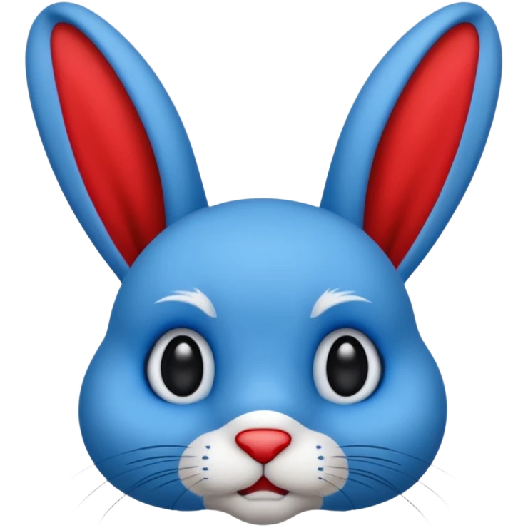 Un lapin extrêmement terrifiant bleu et noir  emoji