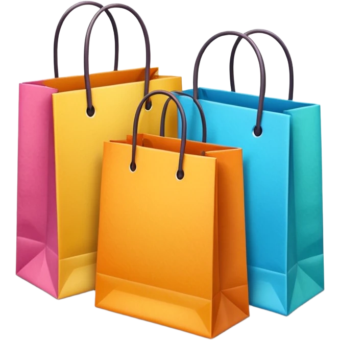 2 beautiful shopping bag with details emoji