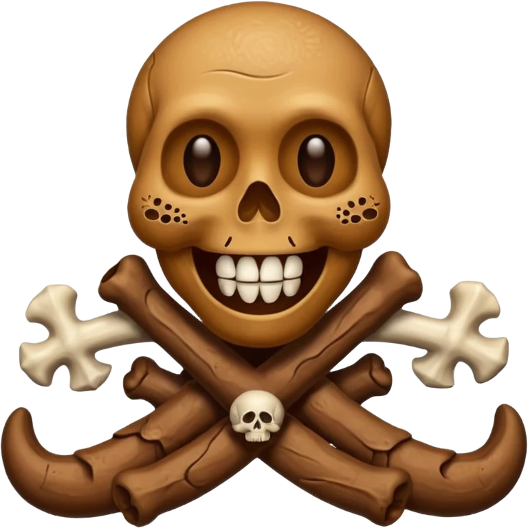 poop emoji with bones and 3 skulls emoji