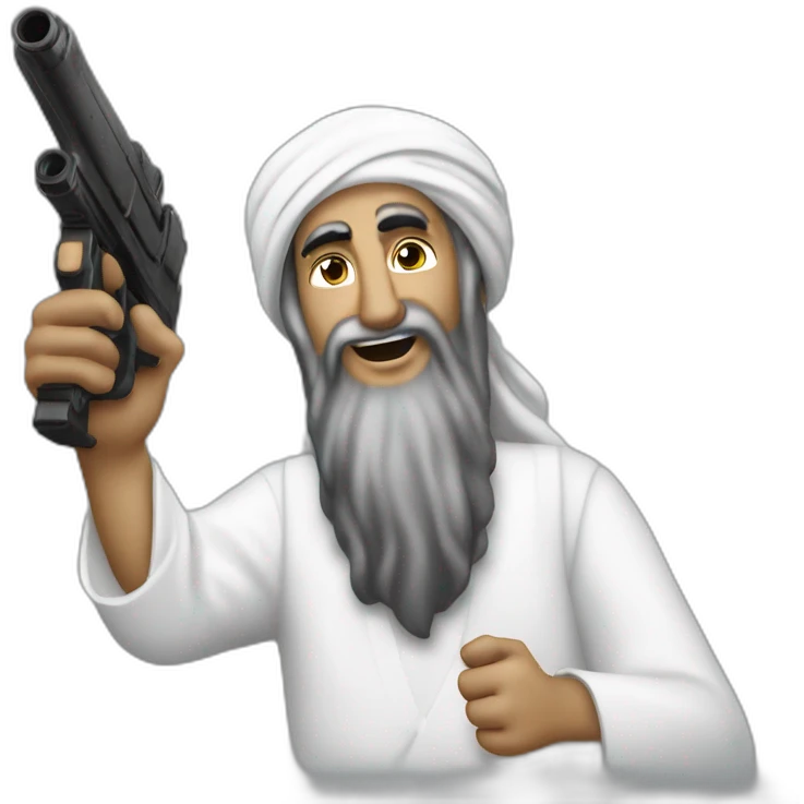 Osama bin laden pointing water gun emoji