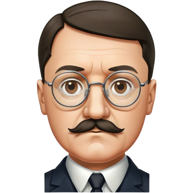 adolf hitler make his mustache smaller add glasses and make the mustAche only under the nose emoji