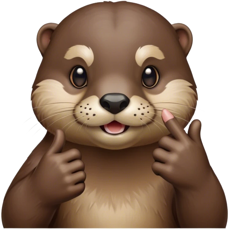 Otter shows middlefinger emoji