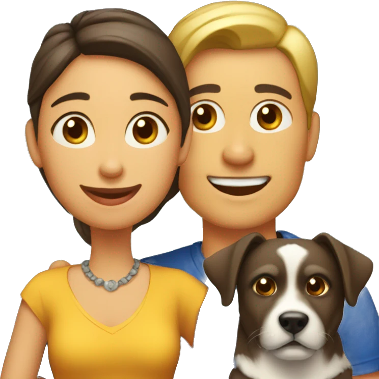 familia con perro salchica emoji