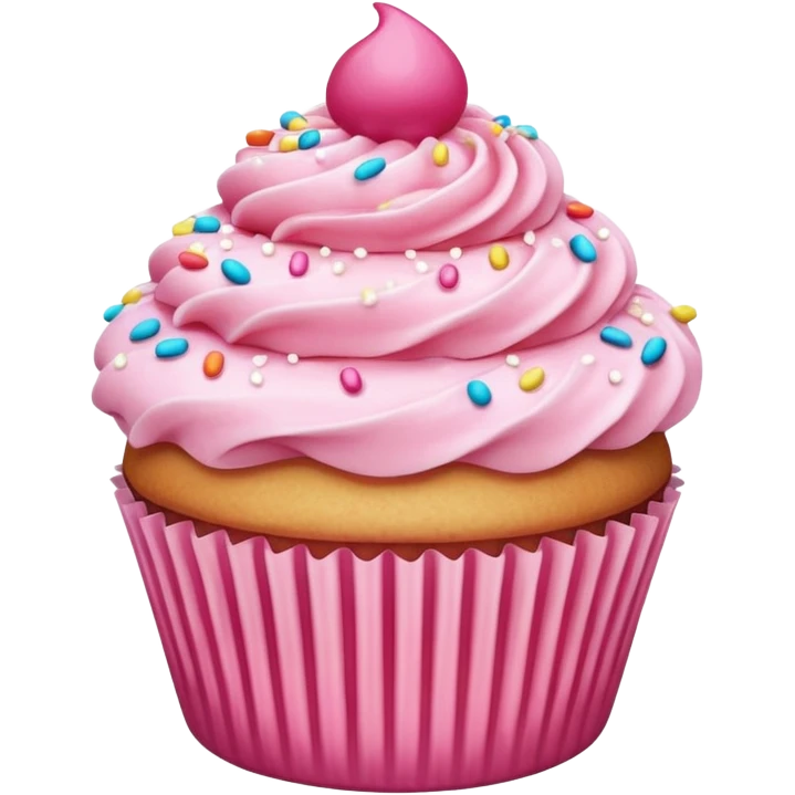 Cupcake with pink icing emoji