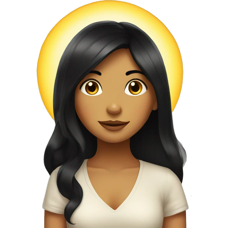 Morning sun with hearts and girl with black hair emoji