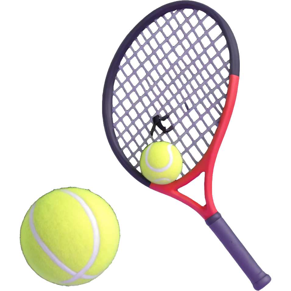 preppy tennis racket and ball emoji