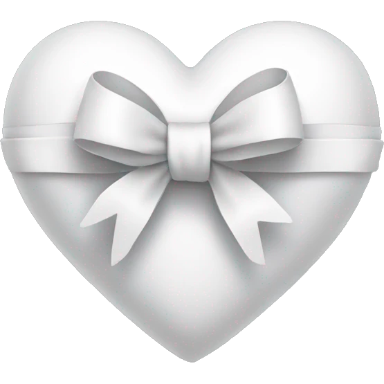 White Heart with bow  emoji