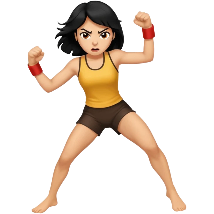 Woman angry kickin emoji