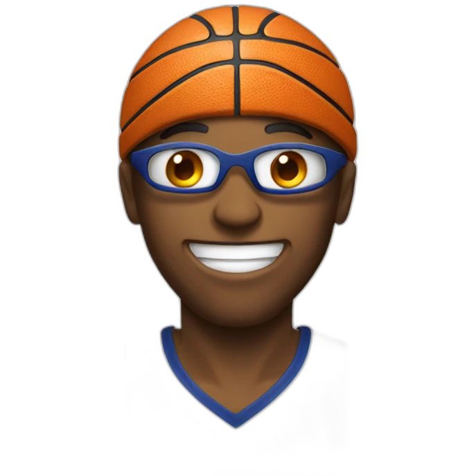 basketball with smille emoji