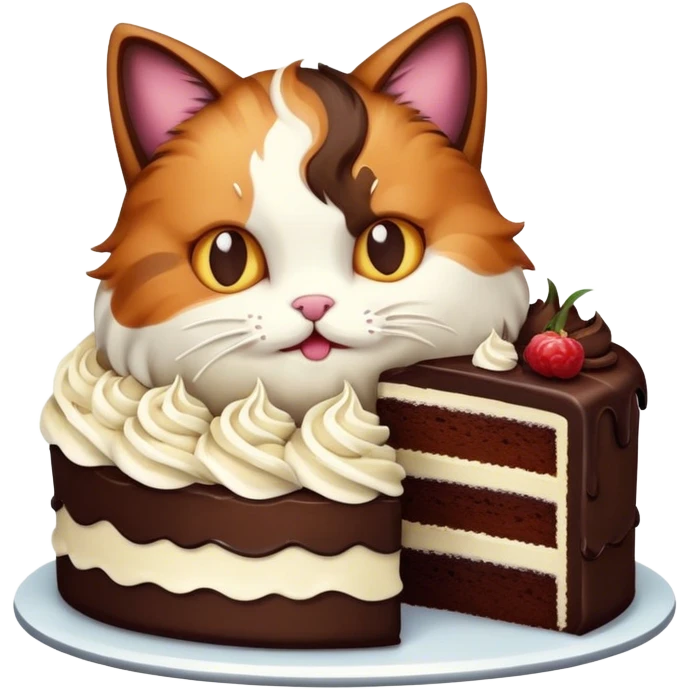 cat eating cake emoji