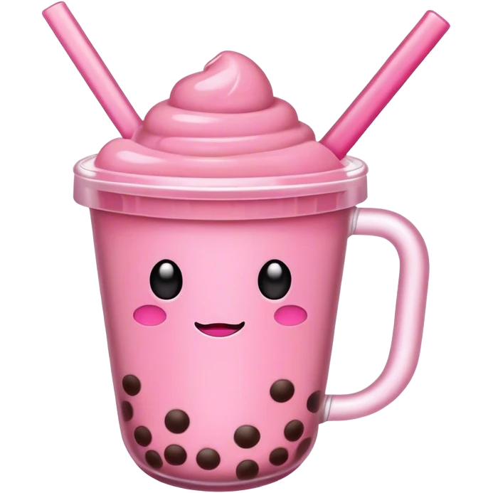 Pink boba emoji
