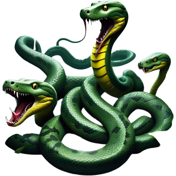 Thriller Movie Icon: A dramatic, close-up collage with sinister villains, a slithering anaconda, and zombie figures emerging from the shadows. Dark and moody atmosphere with eerie lighting, tension-filled elements, among jungle. Transparent background. emoji