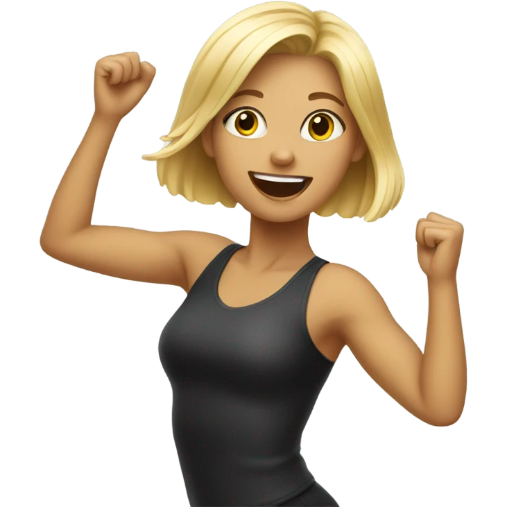 A blonde girl is dancing emoji