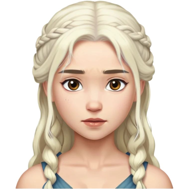 Daenerys Targaryen with platinum blonde hair from Game of Thrones, chest up portrait emoji