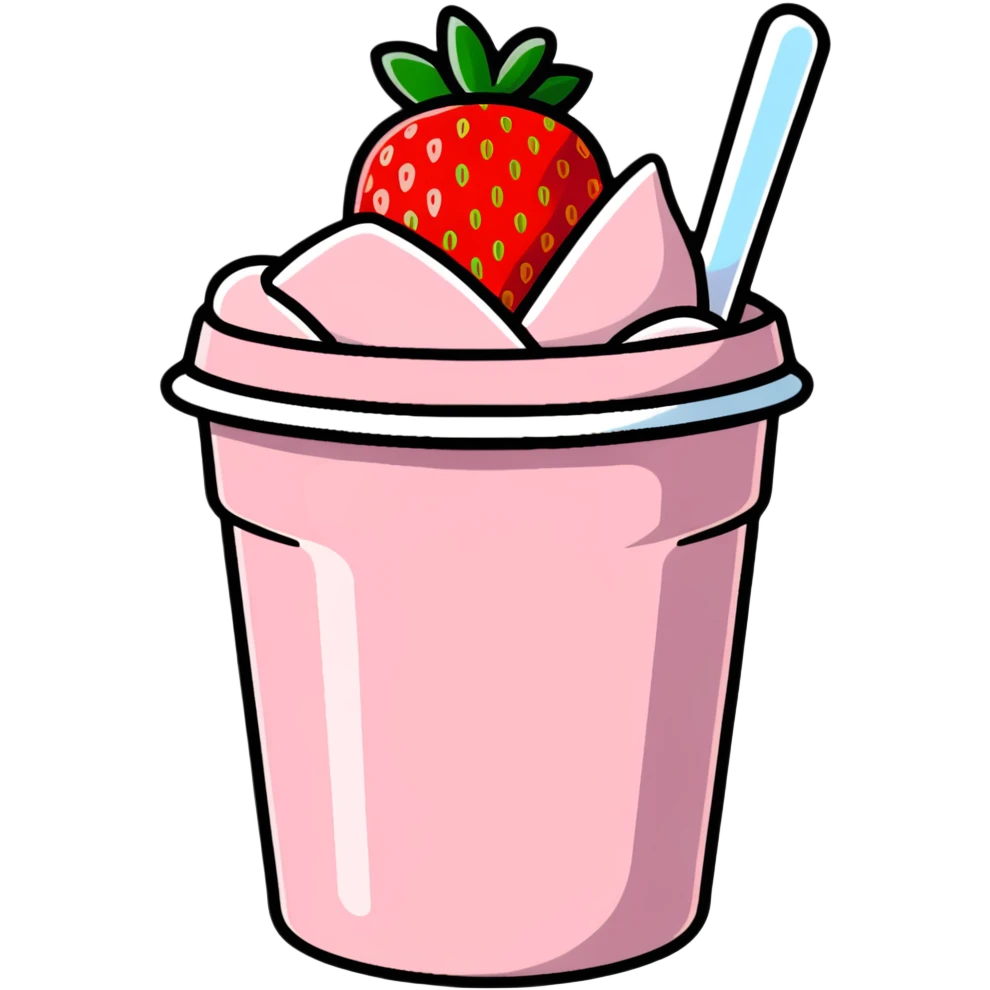 strawberry yogurt cup emoji