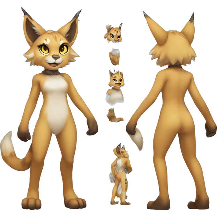 Anthro Sona Lynx-Fakémon Full Body emoji