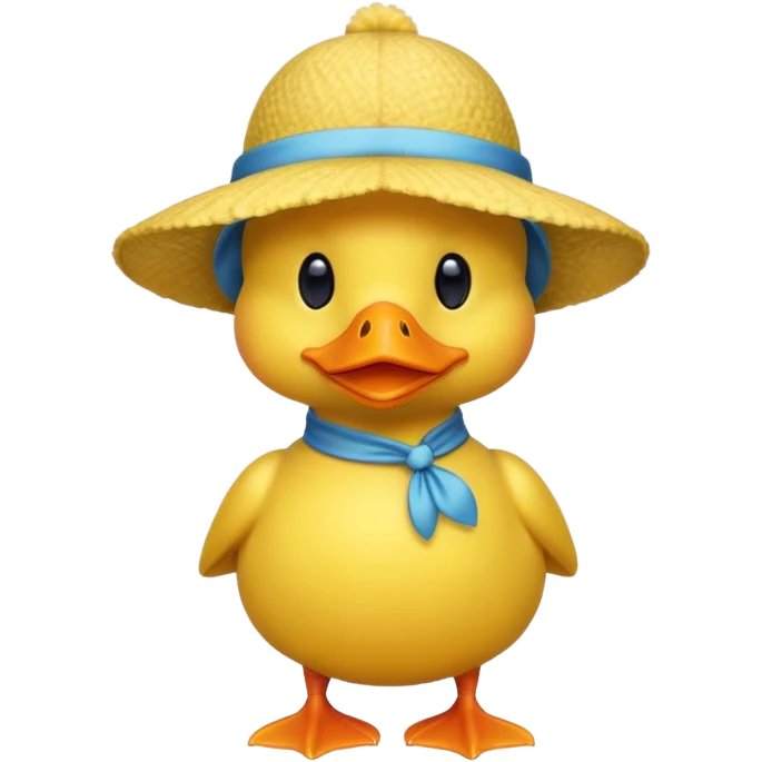 Duck with propeller hat emoji