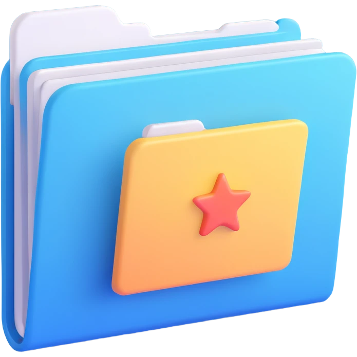 exact default Mac OS folder icon with tab design in light pastel blue color emoji