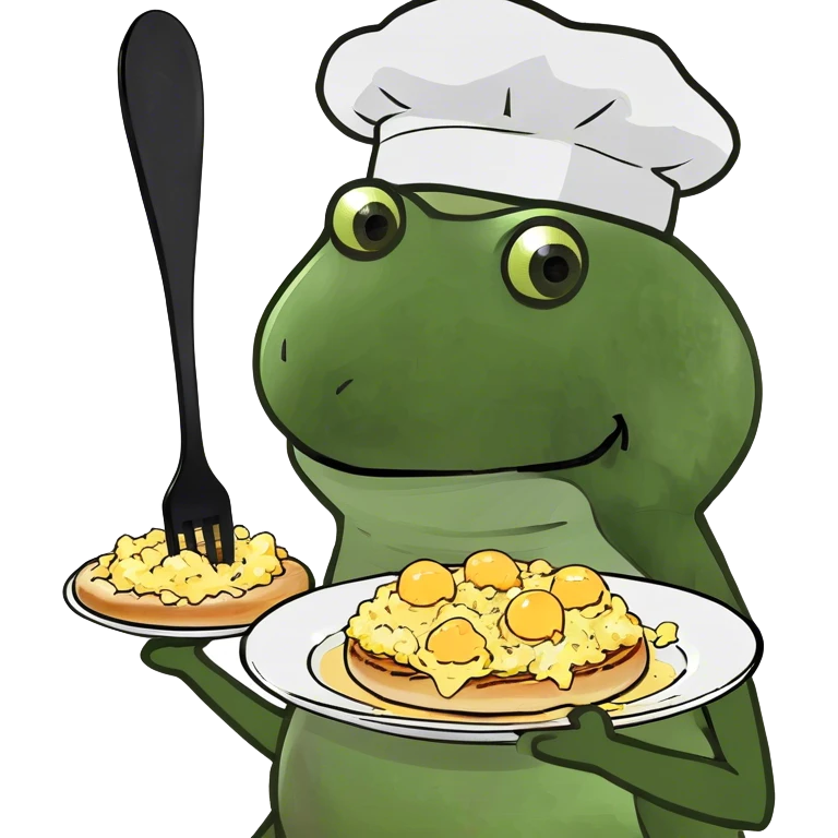 Scrambled egg on a bagel emoji