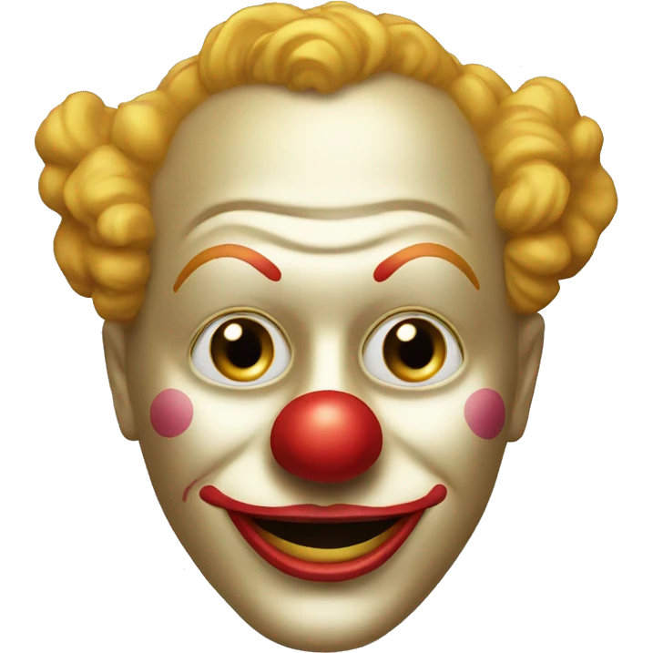 Funny Golden clown mask  emoji