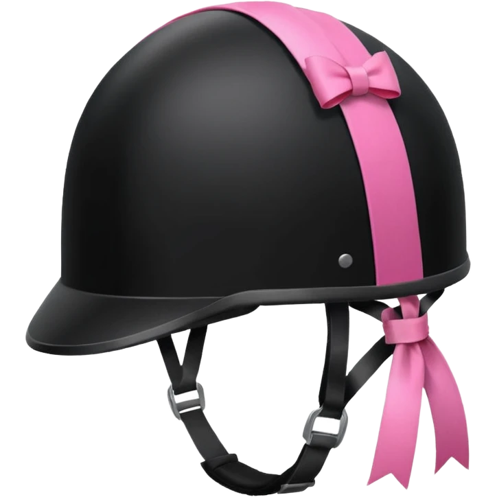 Rider helmet black matte at the back theres ribbon attached for female rider emoji