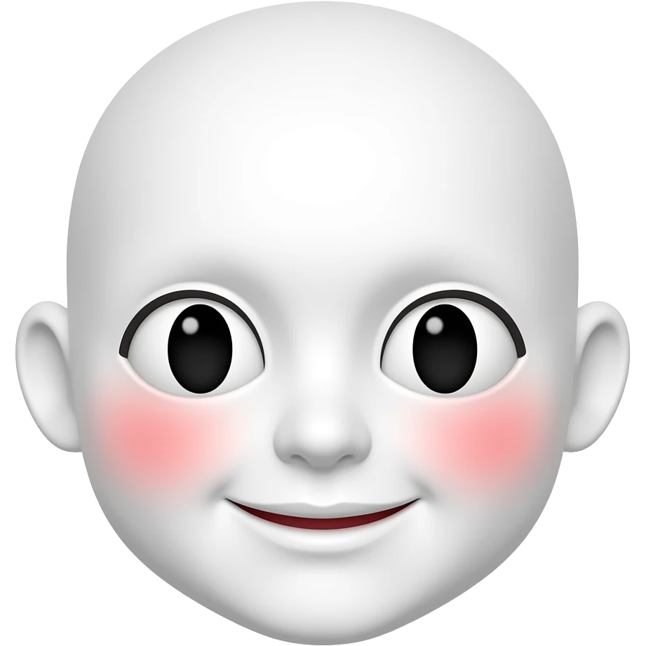 높은색상. 흰색 얼굴의 붉은색 홍조 이모지 emoji